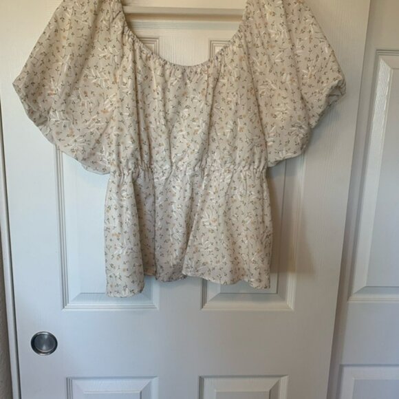 ARULA Floral Women's Puff Sleeve Cropped Cottagecore Blouse | NWT 2X - Picture 6 of 6
